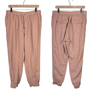Cynthia Rowley L 100% Leinen hellbraun Pull On Cropped Jogginghose  - Bild 1 von 7