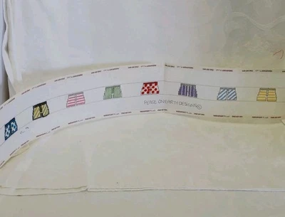 Hand Painted Needlepoint SWIMMING TRUNKS BELT Canvas- Pease On Earth Design- 18m - Image 1 of 4