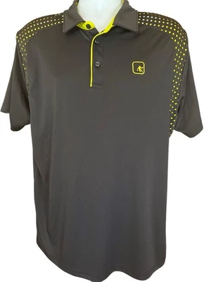 And1 Gray/Neon Yellow Large Men's Short Sleeve Polo Shirt. - Image 1 of 4