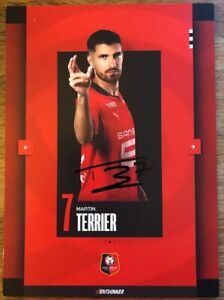 Carte dédicacée Martin TERRIER Stade Rennais Rennes SRFC 2023/2024 signed card