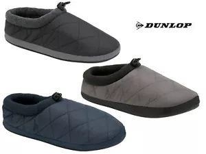 Mens Dunlop Slippers Mules Soft Quilted Padded Duvet Toggle Outdoor Soles - Picture 1 of 17