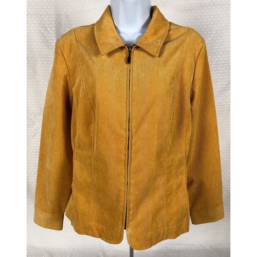 VETEMENTS Giacca Christopher Banks donna taglia PM gialla velluto a coste tasche laterali colletto