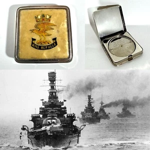 Fabulous Engine Turned Royal Navy HMS Repulse Ladies Compact by Stratnoid - Picture 1 of 10