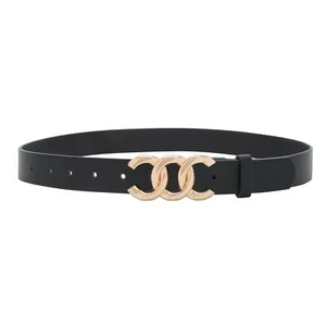 Women Belts for Jeans Dresses Fashion Gold Buckle Ladies Waist Belt Faux Leat... - Picture 1 of 6