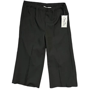 Bend Over Pants Cropped Black NEW Women Plus 16W Pocketless High Rise Pull On - Picture 1 of 6