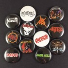 Thrash Metal 1" Button Pin Lot Slayer Megadeth Metallica Kreator Sodom Exodus