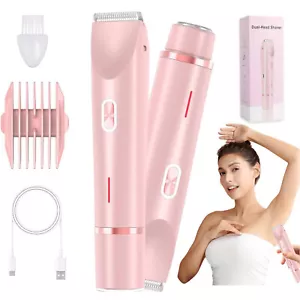 Cordless Electric Razor Women Shaver Lady Pubic Face Hair & Bikini Trimmer 2 in1 - Picture 1 of 12