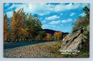 A Rock Cut- Monroe Wisconsin Greetings Postcard Unposted - Picture 1 of 2