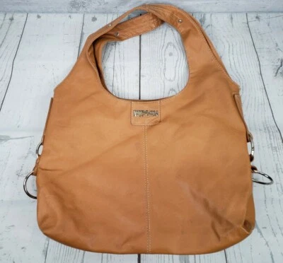 Kenneth Cole Reaction Camel Tan Boho Hobo Shoulder Purse Logo  - Image 1 of 4