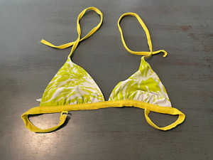 yellow green J CREW   swimsuit bikini top size medium