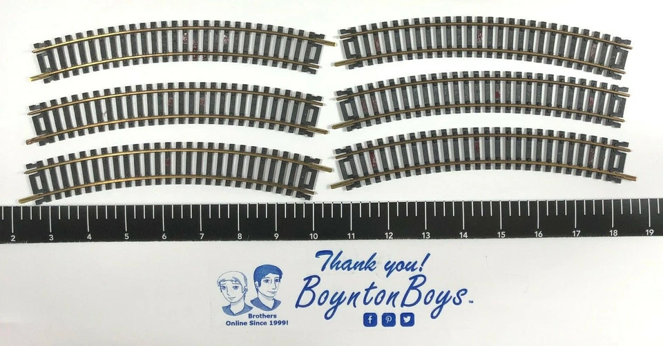 Vintage HO Scale 18" Radius Track #33 Brass Snap Track 6 Sections Various Brands - Image 1 of 1