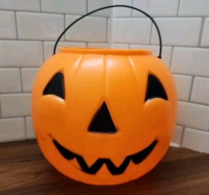 Secchio zucca stampo soffiaggio plastica schiuma generale vintage Halloween secchio MADE IN USA 8" - Foto 1 di 7