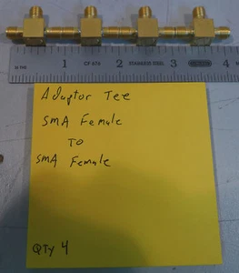 (4) Adapter Tee SMA (Female) to SMA (Female) to SMA (Female) Gold Plated - Picture 1 of 1