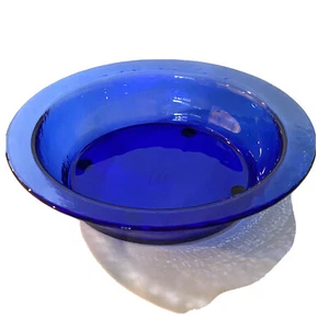 Rio Dei Vetrai Murano Vintage Lifting Up Trash Can Glass Blue - Picture 1 of 3