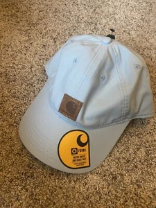 New NWT CARHARTT BASEBALL Hat/Cap Soft Blue Leather Patch Adj Strap-Back Men’s - Picture 1 of 5