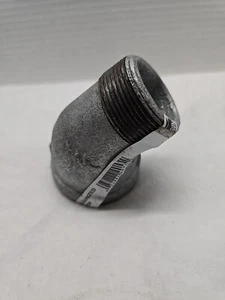 1-1/2" Galvanized Malleable 45 Degree Street Elbow for 150 Lbs - Picture 1 of 4