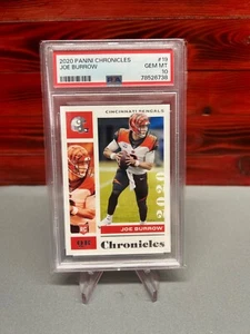 2020 PANINI CHRONICLES JOE BURROW #19 PINK PSA 10 GEM MINT ROOKIE CARD BENGALS  - Picture 1 of 2