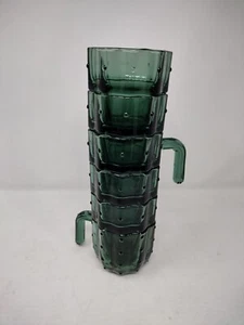 Set of 6 Handmade Cactus Stacking Glasses , Retro Drinking Gift - Picture 1 of 2