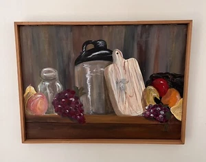 Vintage Mid Century 1970s Framed Still Life Oil Painting Signed Teri McClure ‘76 - Picture 1 of 16