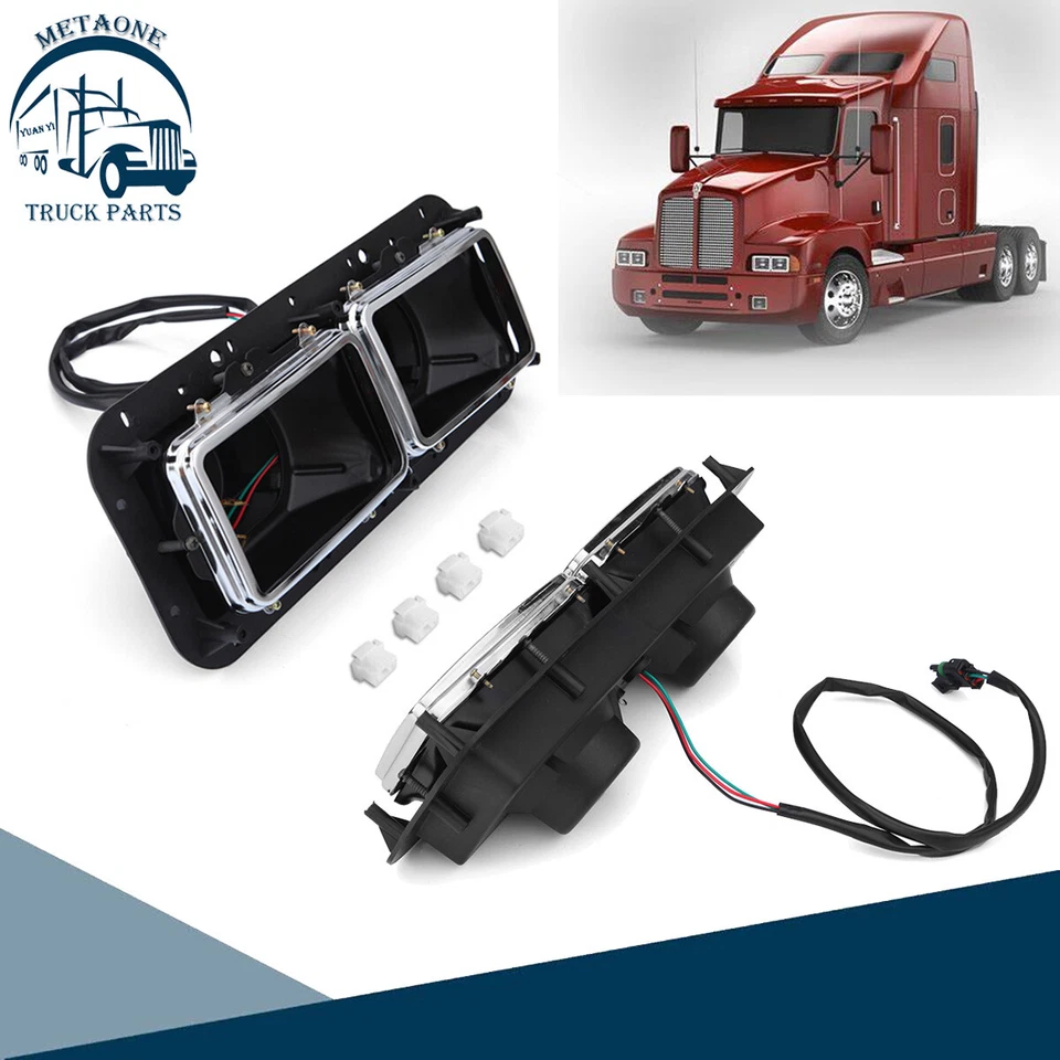 2PCS Headlight Housing Bases LH+RH For Kenworth t600 t800 Peterbilt 378 379 - Image 1 of 4