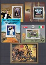 Korea Sammlung von 9 gestempelten Blöcken aus 1980 -1990, Fußball, Tennis, Sport
