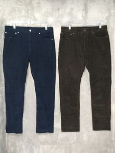 J Crew Pants Mens 31x30 Flex Slim Corduroy Mid Rise Flat Front Casual Lot of 2 - Picture 1 of 11