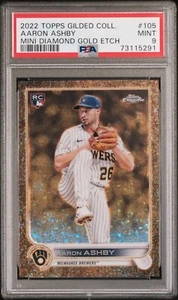 Aaron Ashby 2022 Topps Gilded Mini Diamond Gold Etch #/50 Rookie PSA 9 Pop 1 - Picture 1 of 2