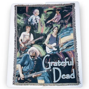 Grateful Dead Tapestry Blanket Throw Jerry Garcia Band Concert Tour Guitar 50x65 - Picture 1 of 8