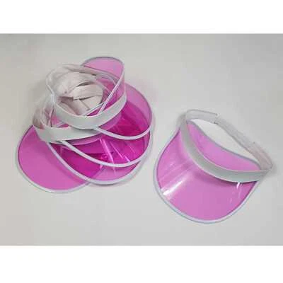 5x Schildmütze B-Ware Retro Poker Visor rosa weiß Cap Schirm Mütze 80er Rave - Bild 1 von 4