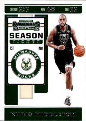 Baloncesto Panini Contenders #61 2019-20 Khris Middleton Milwaukee Bucks Foto 1 de 2