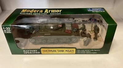 Modern Armor Sherman Tank M4A3 Battery Operated With Solder Figures 1:32 - Image 1 of 4