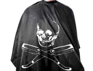 MD Barber Jolly Roger Cape Skull Pirate Razor Salon Gown Apron Haircutting NEW - Picture 1 of 1