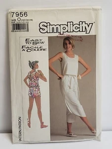 Simplicity Sewing Pattern #7956 Crop Top & Wrap Pants Misses Size 12-14-16 UNCUT - Picture 1 of 3