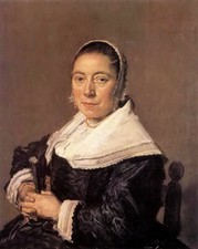 Oil painting frans hals - portrait of a seated woman (presumedly maria vernatti)