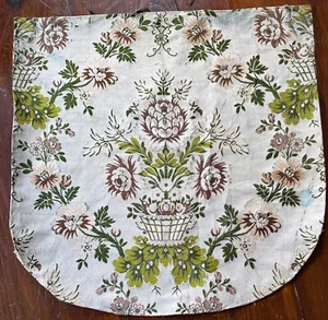 Broccato floreale francese antico Lione seta tessile anni 1850 XX401 - Foto 1 di 12