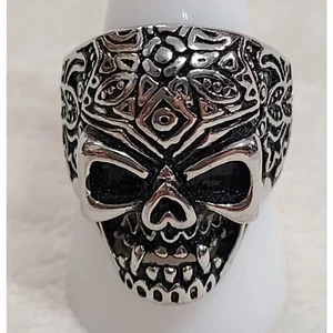 Edelstahl Sugar Skull Ring - Bild 1 von 5