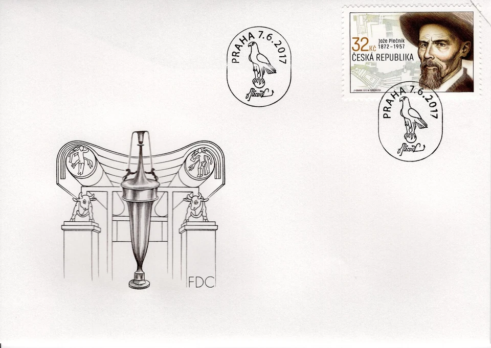 REPÚBLICA CHECA 2017 Personalidades - Jože Plečnik, 1872-1957 FDC6255 Foto 1 de 1