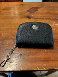 Anne Klein Black Wallet with Key Chain Embossed Half-Moon Zip - Picture 1 of 7