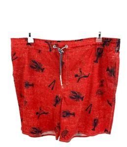 JOHNNIE-O NST $89 BRISBANE HALF ELASTIC SWIM TRUNK IN MALIBU RED SZ XXL - Picture 1 of 11