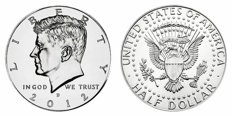 2012 D President Kennedy Half Dollar Fifty Cent Coin U.S Mint Roll Collectible Cover