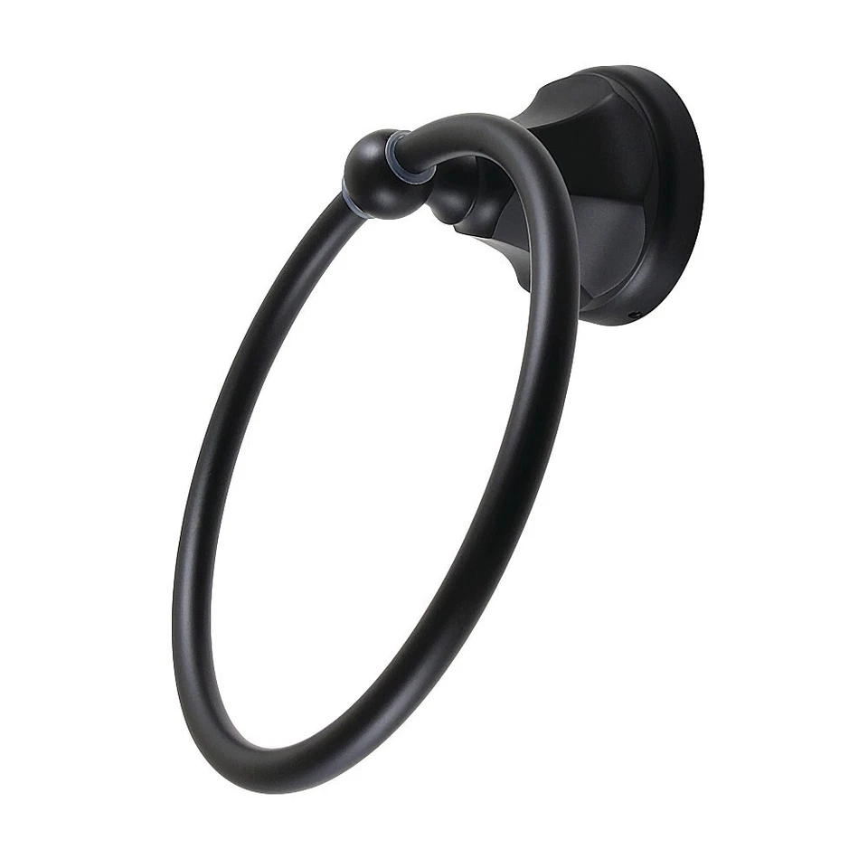 Kingston Brass BA4814MB 6 in. Wall Mounted Metropolitan Towel Ring - Matte Black - Image 1 of 1