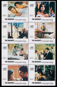 THE GRADUATE DUSTIN HOFFMAN KATHARINE ROSS MIKE NICHOLS R1972 LOBBY CARD SET OF8