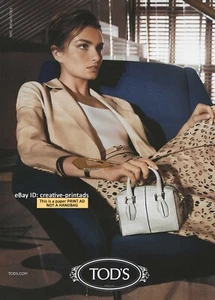 TOD'S 1-PAGE PRINT AD 2014 ANDREEA DIACONU Holding D-Cube Coin Mini Crossbody - Bild 1 von 1