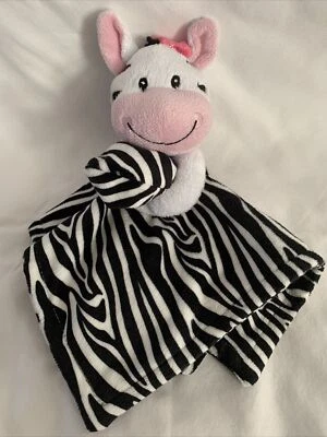 Little Miracles Zebra Security Blanket Lovey Black White Stripes Super Soft - Image 1 of 4