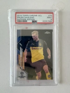 2019-20 Topps Chrome UCL Sapphire Edition #74 Erling Haaland RC Rookie PSA 9 - Picture 1 of 1