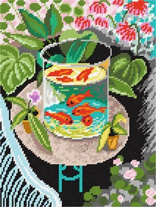 DIY Nadelspitzen-Set "Goldfisch" 14,2"x18,5" / 36x47 cm - Bild 1 von 1