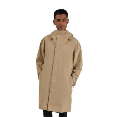Sz L On parka Men’s Beige Hooded Parka – Waterproof Long Jacket - Image 1 of 4