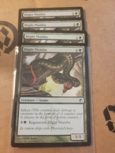 Blight Mamba MTG Scars of Mirrodin Magic #112 Snake Green LP/NM BULK DISCOUNT! - Picture 1 of 1