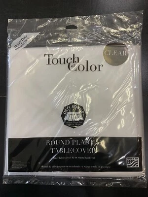 Round Tablecloth Round Plastic Tablecloth Clear 82" Decoration Party Supply - Image 1 of 2