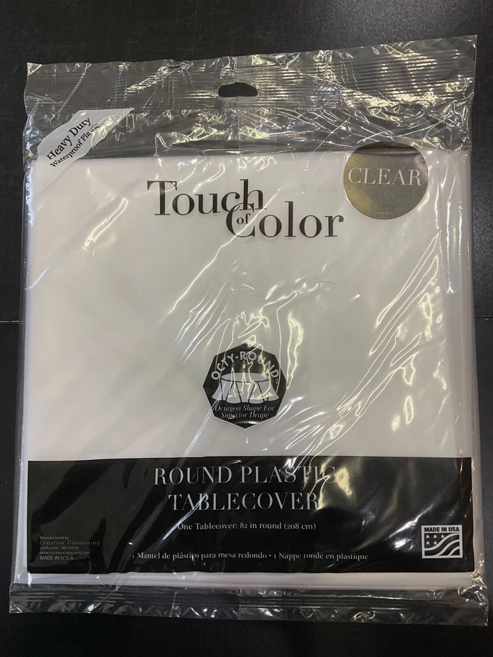 Round Tablecloth Round Plastic Tablecloth Clear 82" Decoration Party Supply - Image 1 of 2